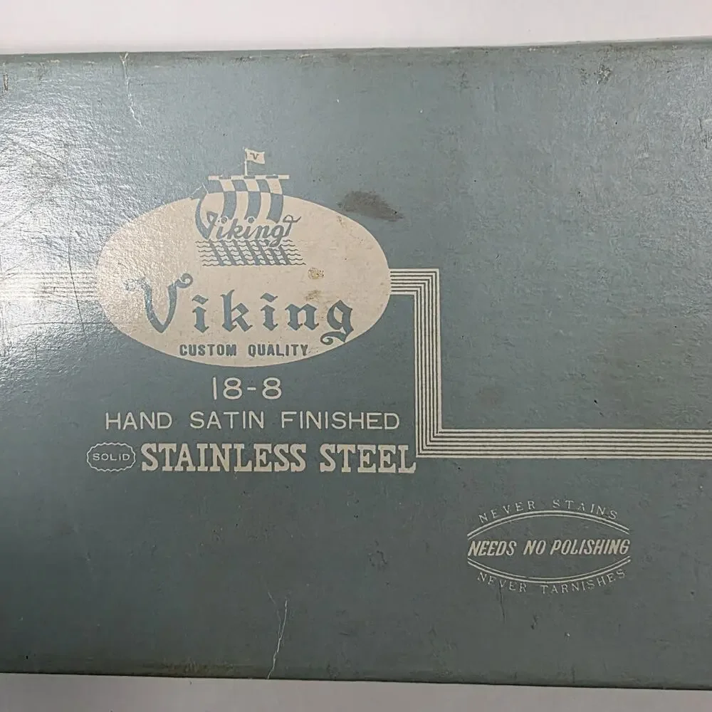 1970s Vintage Viking Fondue Forks Stainless Steel w/wooden colored handles Japan